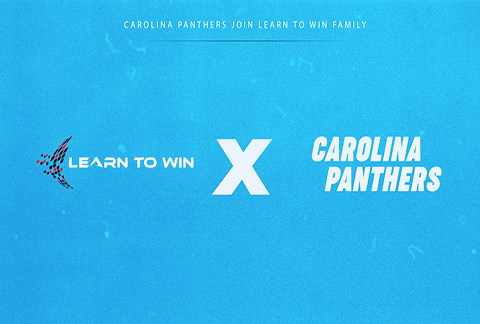 Carolina Panthers and Learn to Win logo graphic