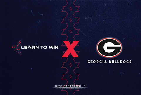 Georgia Bulldogs and learn to win logo graphic