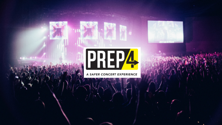 prep4 logo over a concert crowd